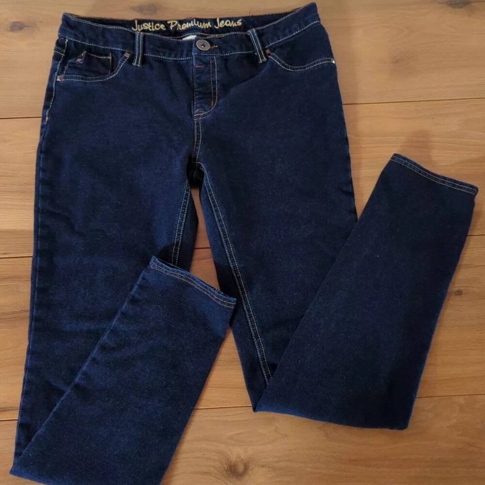 Justice Jeans Simply Low Kit Jegging Size 16 1/2 Plus Dark Blue